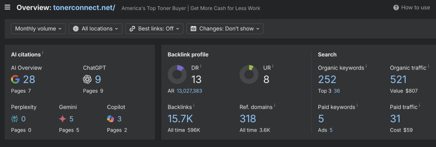 TonerConnect Before Results